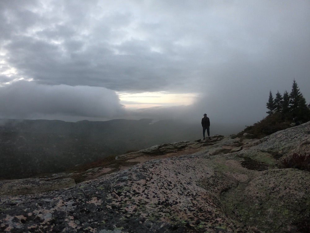 A cloudy view from the Cadillac Mountain