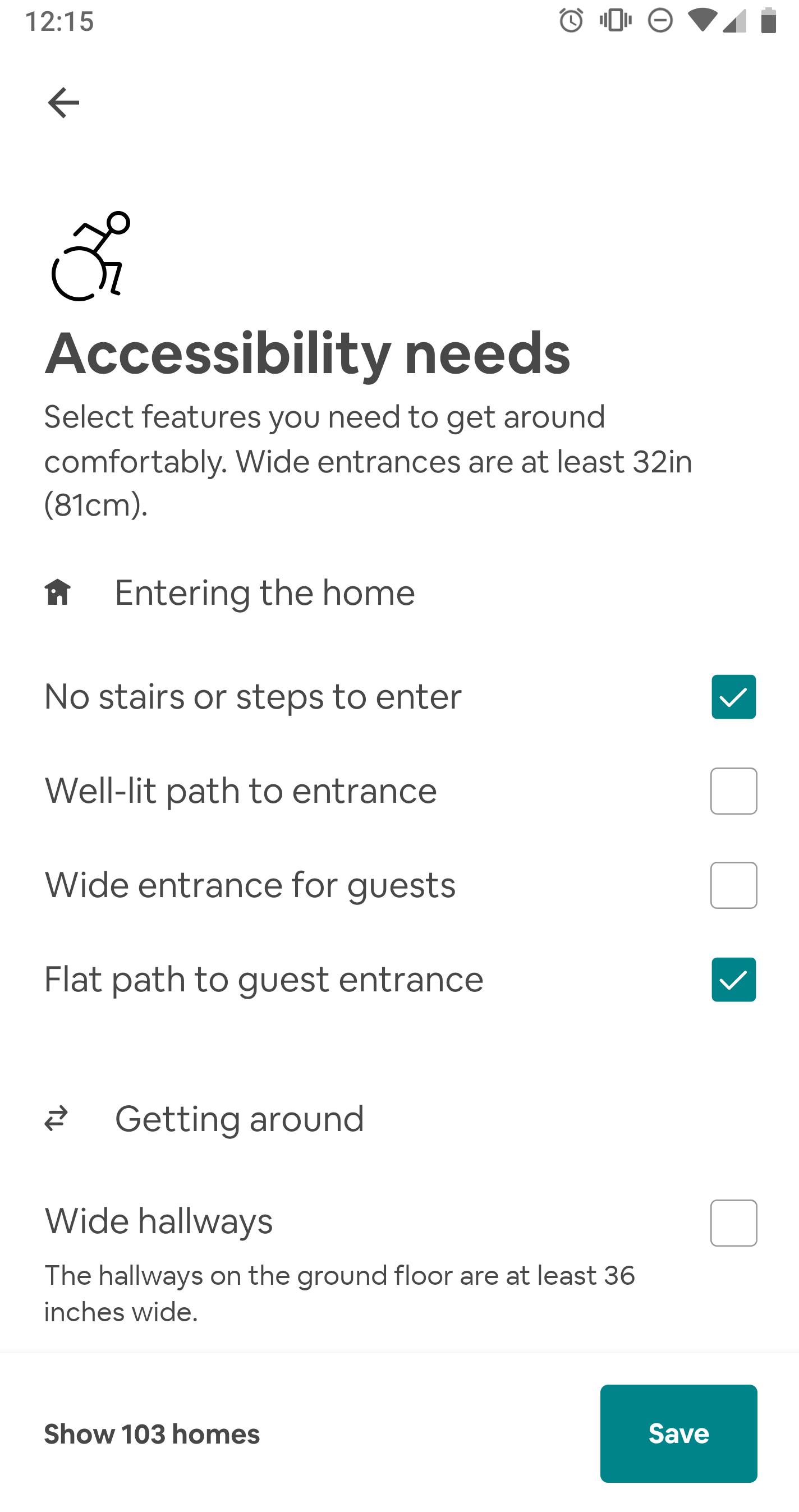 Accessibility Filters in Airbnb
