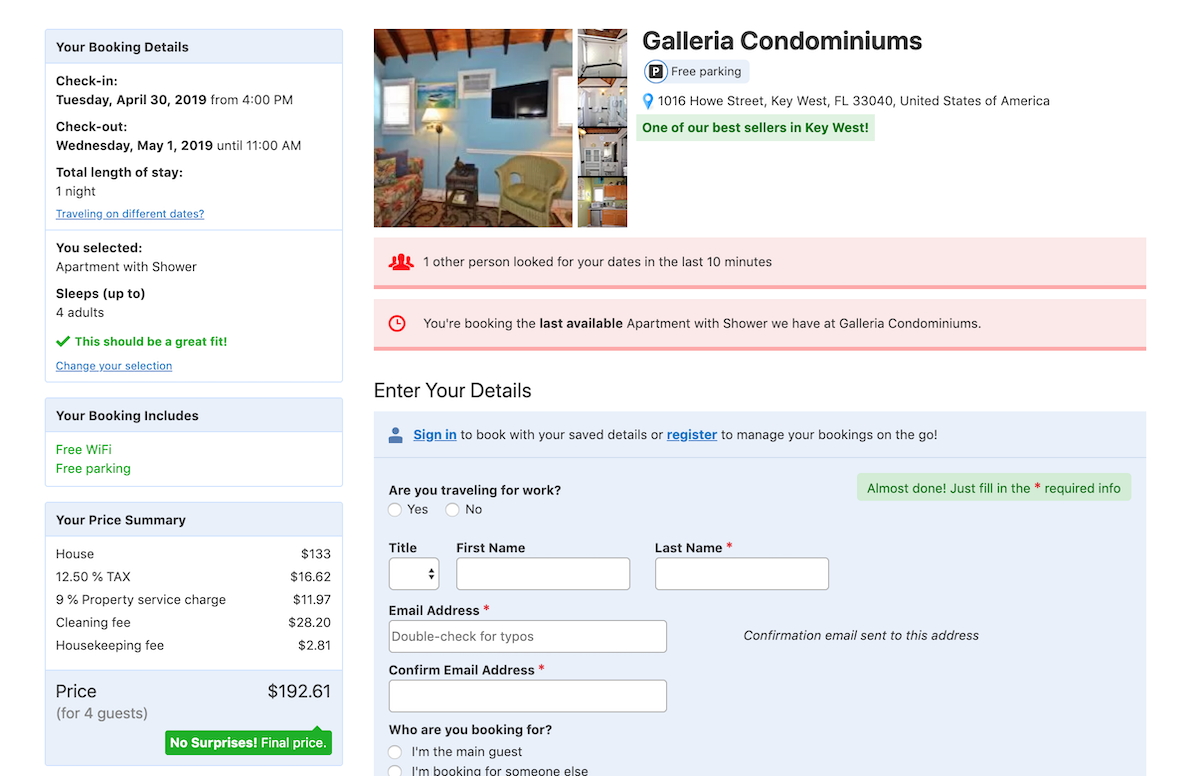 Listing on Booking.com