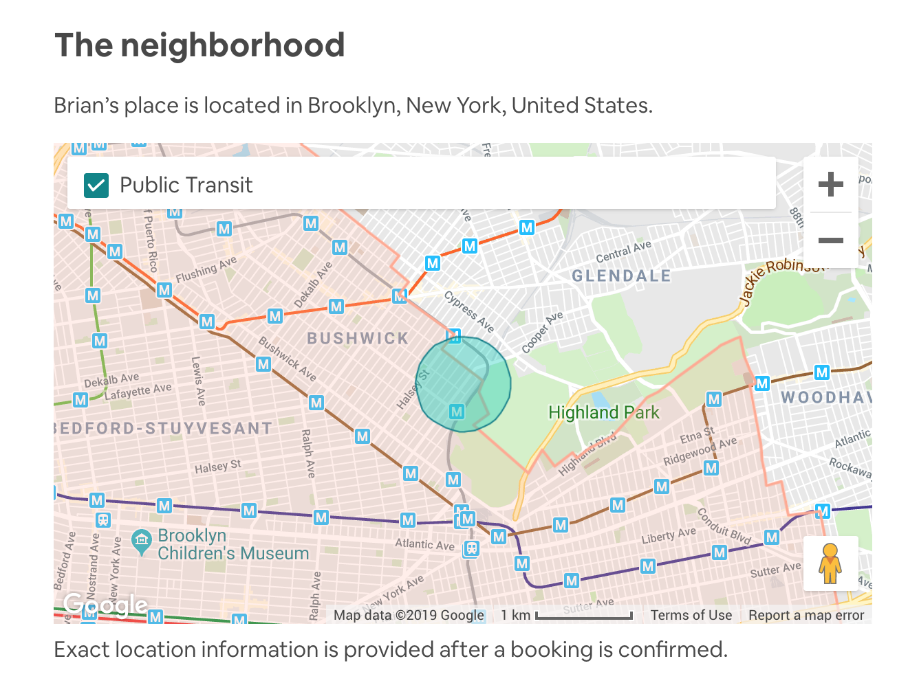 Neighborhood Map of an Airbnb home