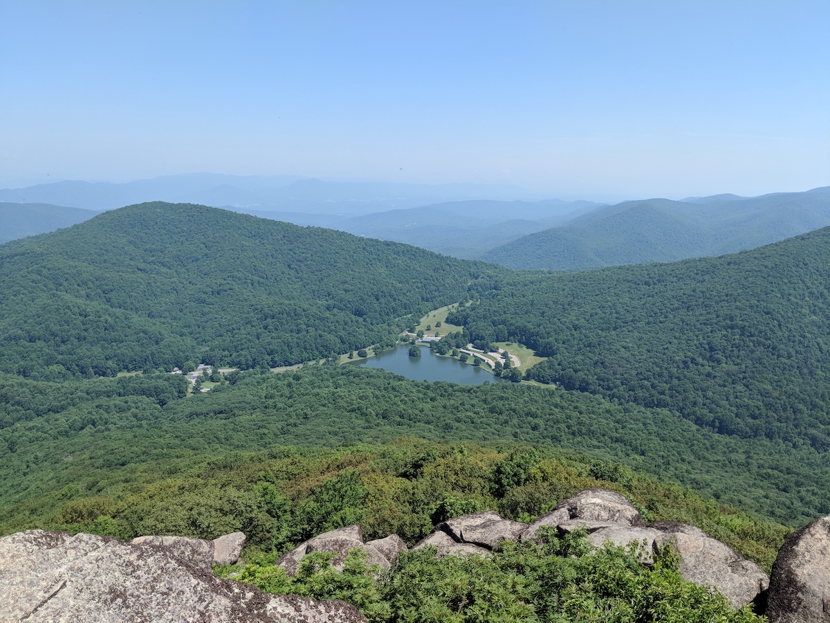 View of Peaks of Otter from Sharp Top Mountain