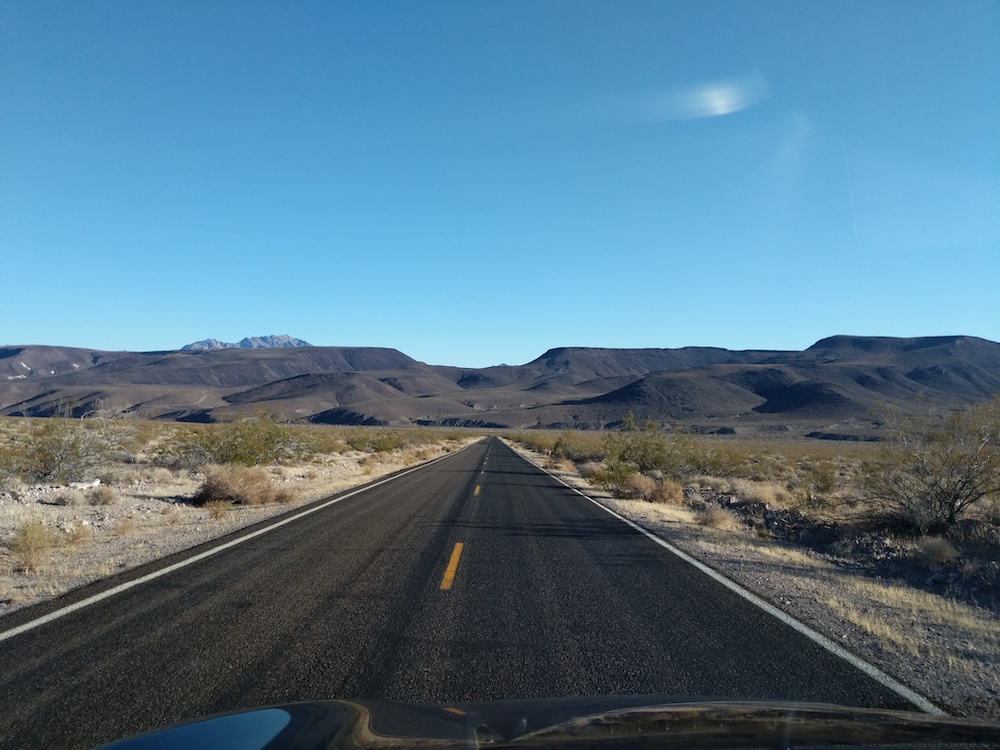 Driving through Death Valley