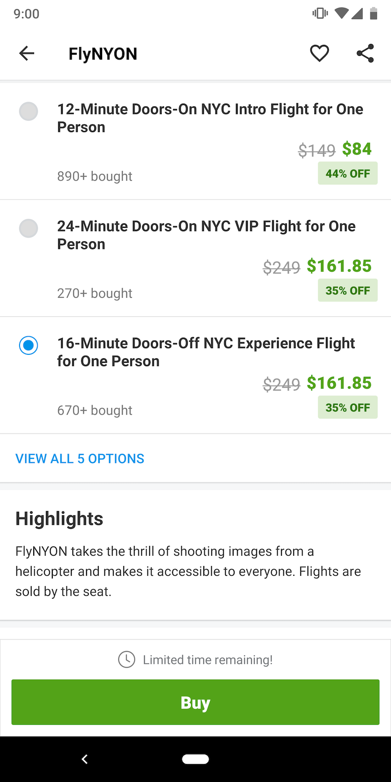 Select 16 Minutes Doors Off Flight NYC Experience