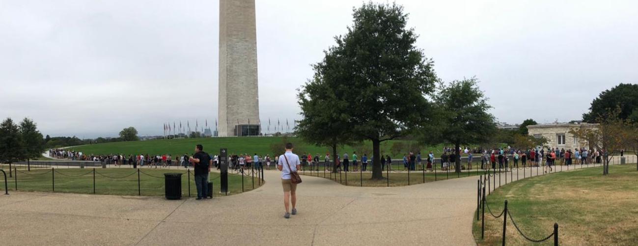 Line for tickets on Saturday at 8:15 am